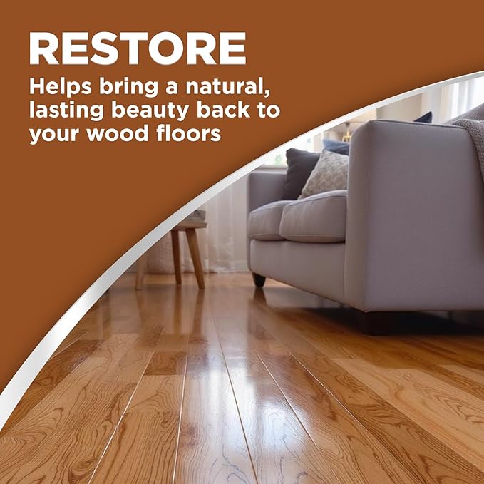 Weiman Hardwood Floor Cleaner and Polish - Cleans Vinyl Tile, Solid, Laminate, Natural Shine, No Residue, Removes Scratches, Leaves Protective Layer, 1 Gallon Mop Soap & 32 Oz Restorer