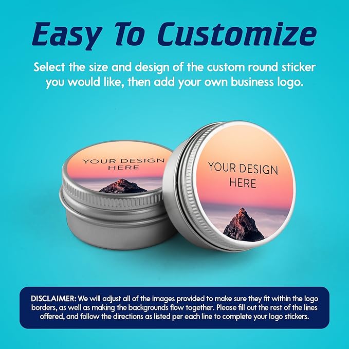 100 Custom Vinyl Stickers - Upload Your own Image, Text, Design, Logo - Personalized Logo Labels for Handmade, Packaging, Bottle, Jars, Candle, Brand Stickers (Mountain, 6x6)