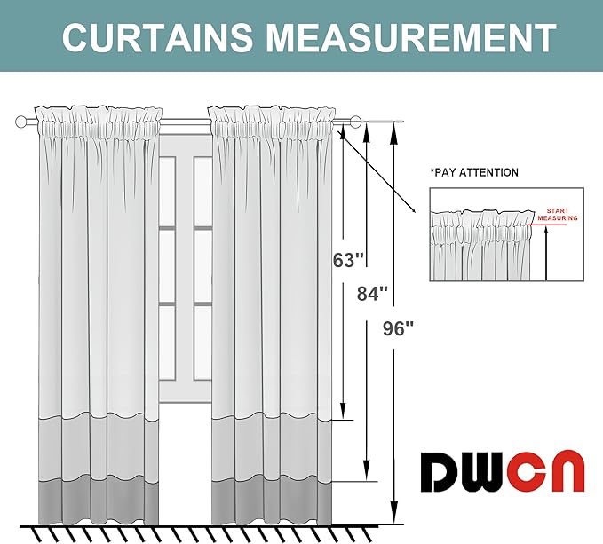 DWCN Blackout Curtains – Thermal Insulated, Energy Saving & Noise Reducing Bedroom and Living Room Curtains, Dusty Blue, W 42x L 36 Inch, Set of 2 Rod Pocket Curtain Panels