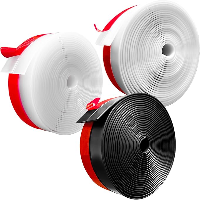 Silicone Weather Stripping, 3 inch (W) x 20 Ft (L) Door Draft Stopper, Windows Seal Strip for Gaps of Door and Windows, Garage Door Under Bottom, Sealing Tape Shower Doors Sweep, White