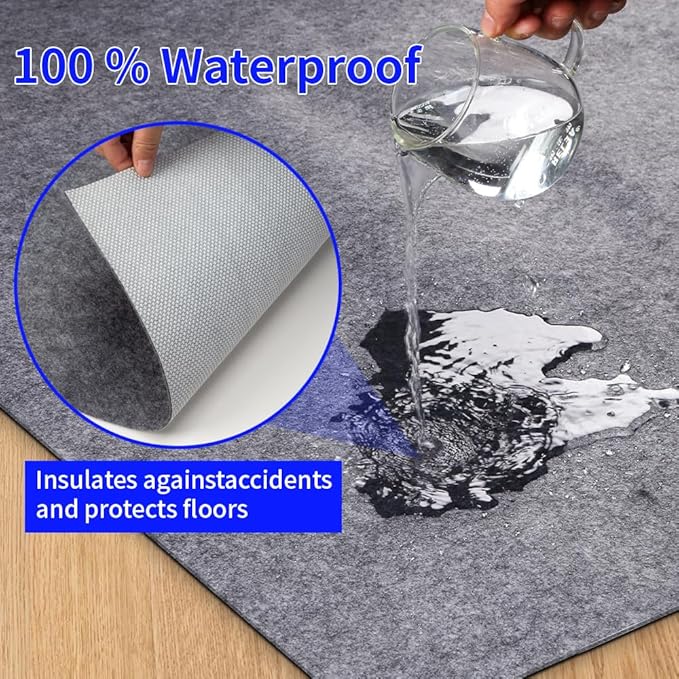 Waterproof Non-Slip 1/4” Extra Thick 10x14 ft Rug Pad for Large Area Rugs Durable Felt Floor Protection pad for All Floors, Suitable for Cutting. Rug Pads Keep Rugs in Place and Provide Cushioning