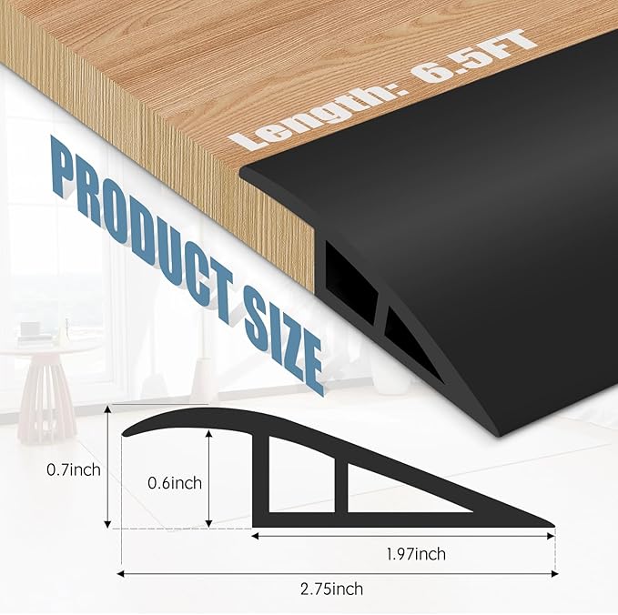 Floor Transition Strip Door Threshold 79" Floor Transition Reducer Trim on The Edges Threshold Strip Self Adhesive Suitable for Doorways, Tiles, Carpet
