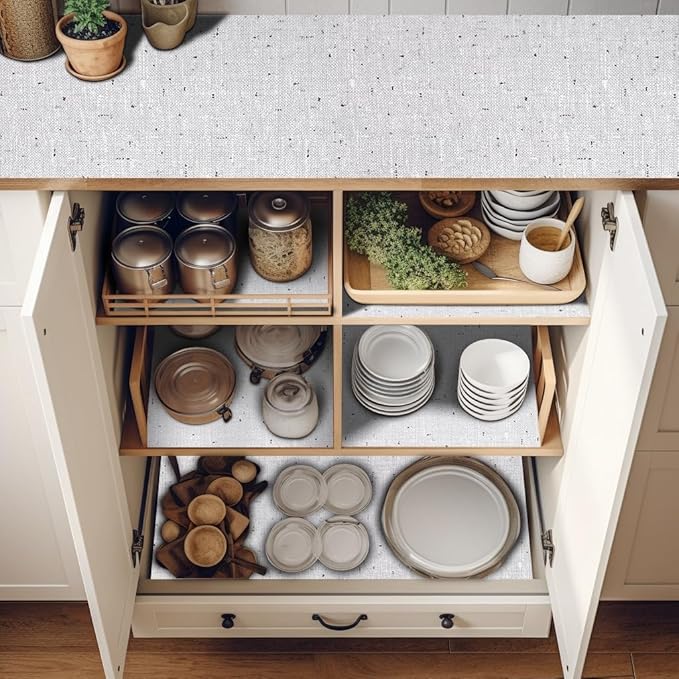 12 x 120 Inch Shelf Liner Non Adhesive Drawer Liner, Waterproof Shelf Liner Durable Anti-Slip for Kitchen Cabinets Shelf Liners for Kitchen Cabinets