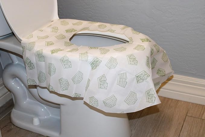 Happy Haven Toilet Seat Covers Disposable, 10 Pcs Extra Large Waterproof Toilet Cover for Children, Kids, Toddlers & Adults, Portable Individually Wrapped Travel Essential for Kids Potty Training