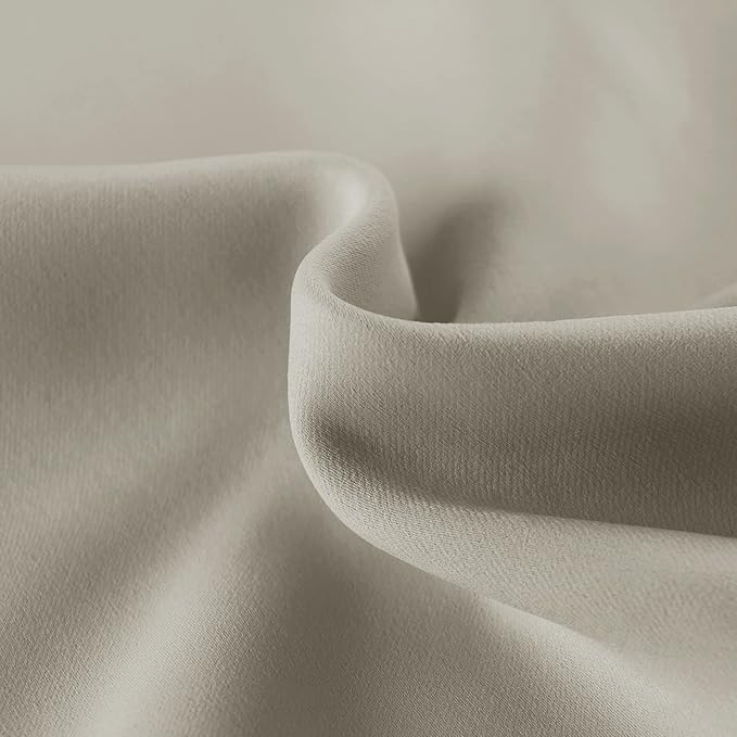 DWCN French Door Curtains – Rod Pocket Thermal Blackout Curtain for Doors with Glass Window, Kitchen and Patio Doors for Privacy, 25 X 72 Inches Long, 1 Curtain Panel with Tieback, Taupe