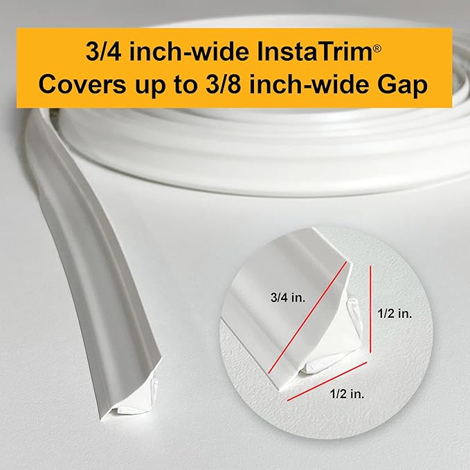 InstaTrim Bronze New & Improved Caulk Trim, 3/4" by 10 ft, Flexible, Water-Resistant for Bathroom, Floors, and Walls | Easy Installation | No Mess, Stain Resistant, Made in The USA