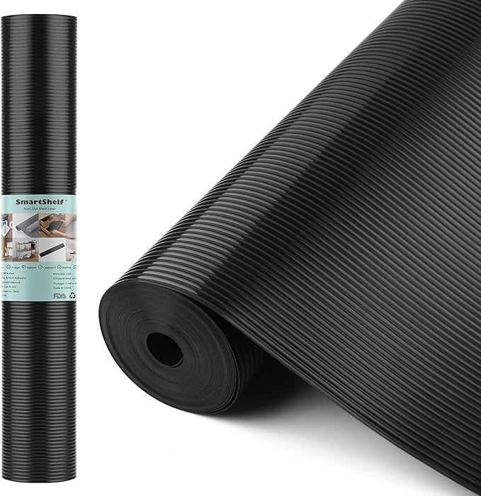 Shelf Liners for Kitchen Cabinets Non Adhesive Drawer Liner EVA Material Cupboard Mat Refrigerator Mats Washable Fridge Liner for Cabinet, Storage and Desks 23.6 x 157.4 Inches