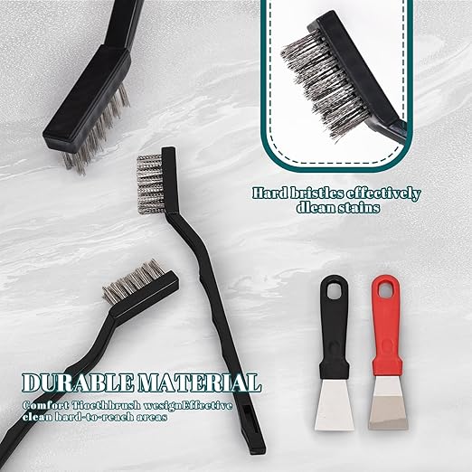 24 Pcs Mini Stainless Steel Wire Brush Set, Wire Scratch Brush with Curved Handle, Cleaning Weld Slag and Rust