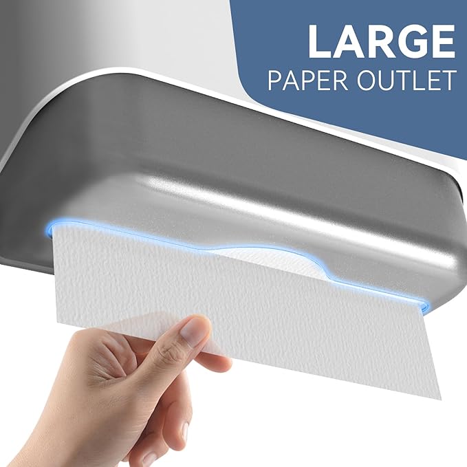 Commercial Paper Towel Dispenser Wall Mount C-Fold Multifold Trifold Hand Towels Dispenser for Bathroom, Two Key Lock Design No-Drilling Adhesive & Screws Included, ABS Built, White-PN6012
