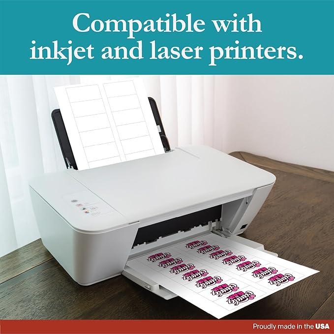 Premium Label Supply White Sticker Bottle Labels – 3" x 1.5" – Laser/Inkjet Compatible – (14 per Sheet), 1000 Sheets – 14,000 Total Adhesive Labels