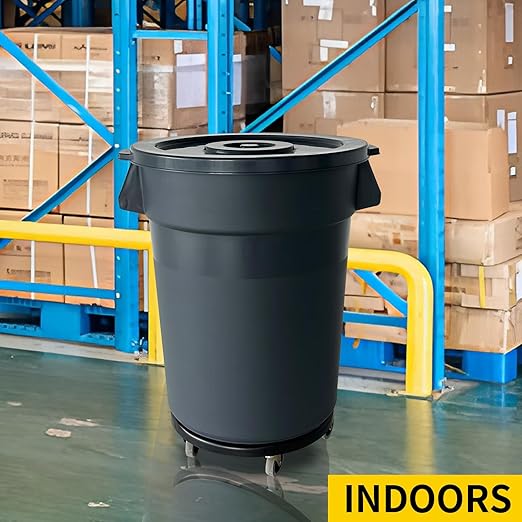 32 Gallon Outdoor Trash Can, Outdoor Trash Can with Lid and Removable Wheels, Rolling Garbage Can, Commercial Garbage Can Suitable for Restaurants, Backyards, and Garages. (1-Pack, 32 Gallon)