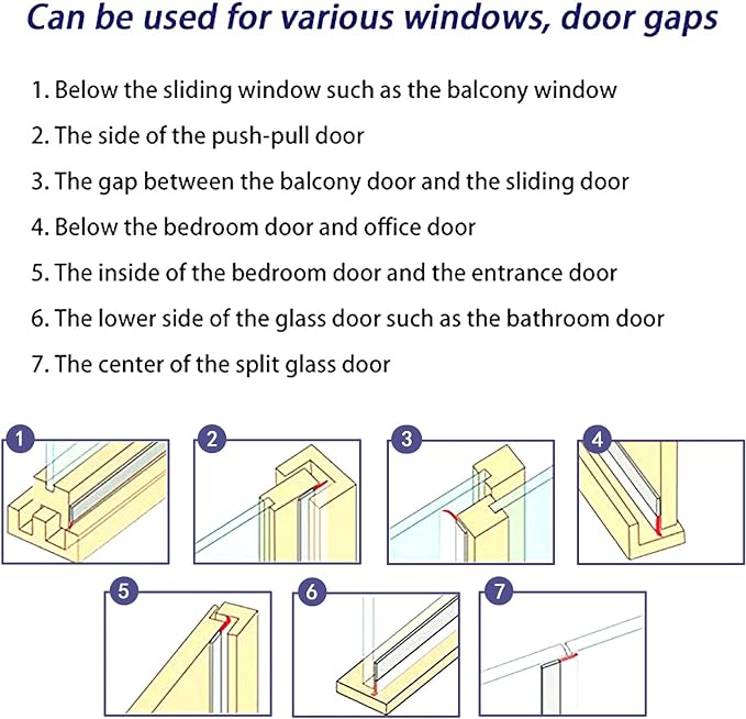 TAROSE Weather Stripping, Silicone Door Seal Strip Door, Window, Transparent 16 Feet Long (Width 45mm)