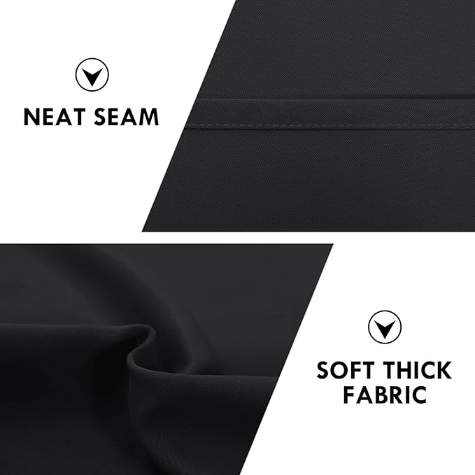 DWCN Blackout Curtains for Bedroom – Rod Pocket Thermal Insulated Noise Reducing Noise Reducing Drapes for Living Room, W 52 x L 95 Inch, 2 Panels, Black