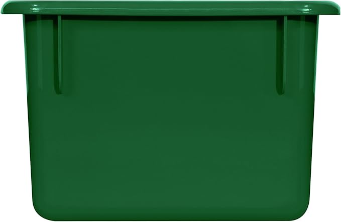 Wood Designs Cubby Storage Bin, Heavy Duty Plastic Containers for Kids Green Cubby Tray Set of 12