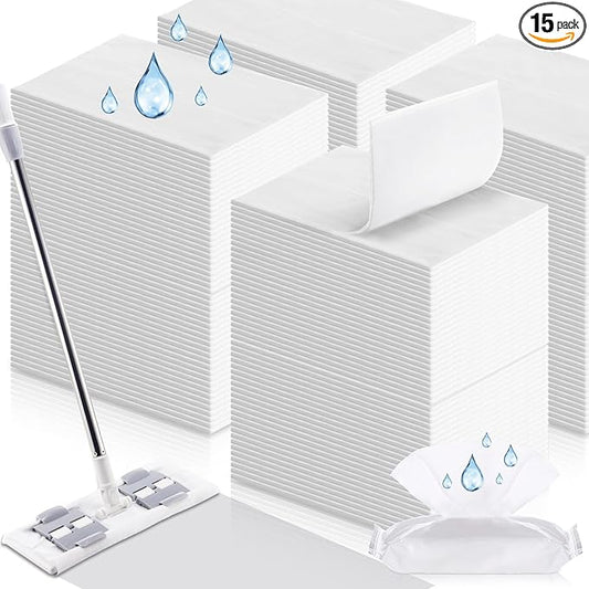 300 Counts Sweeper Wet Mopping Cloths 17.7 x 11.8'' X Large Wet Mop Pads Refills XL Disposable Floor Wipes Duster for Sweeping Scrubbing Cleaning Dry Wood Hardwood Tile