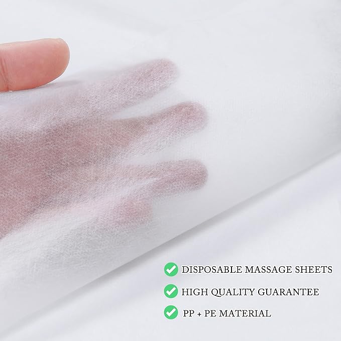 Disposable Bed Sheets 200 Pcs 31" x 71" Massage Table Sheets Non Woven Fabric SPA Bed Cover Breathable for Massage Beauty Tattoos(White)