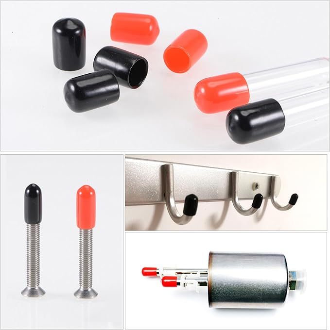 uxcell 20pcs Rubber End Caps 14mm ID Vinyl PVC Round Tube Bolt Cap Cover Screw Thread Protectors Dark Grey