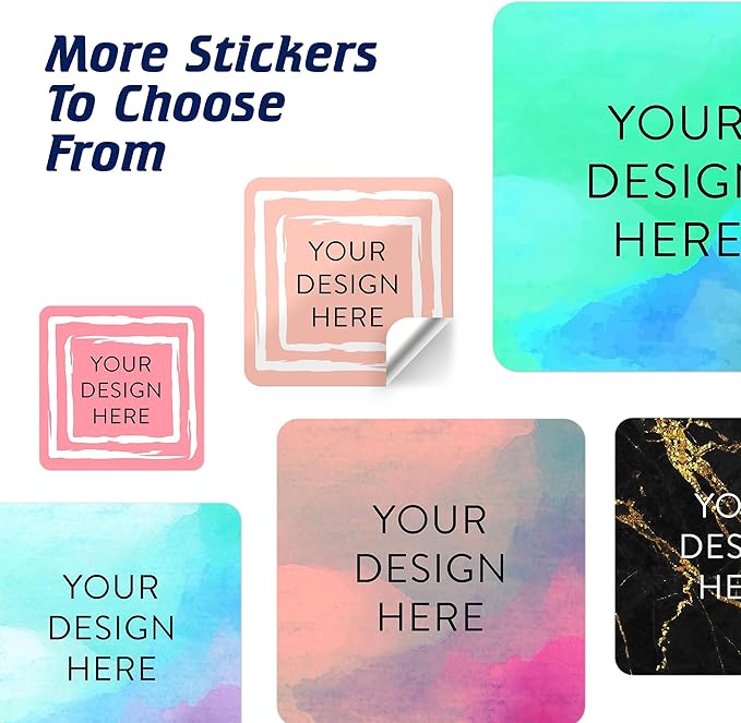 100 Custom Vinyl Stickers - Upload Your own Image, Text, Design, Logo - Personalized Logo Labels for Handmade, Packaging, Bottle, Jars, Candle, Brand Stickers (Peach, 1.5x1.5 Square)