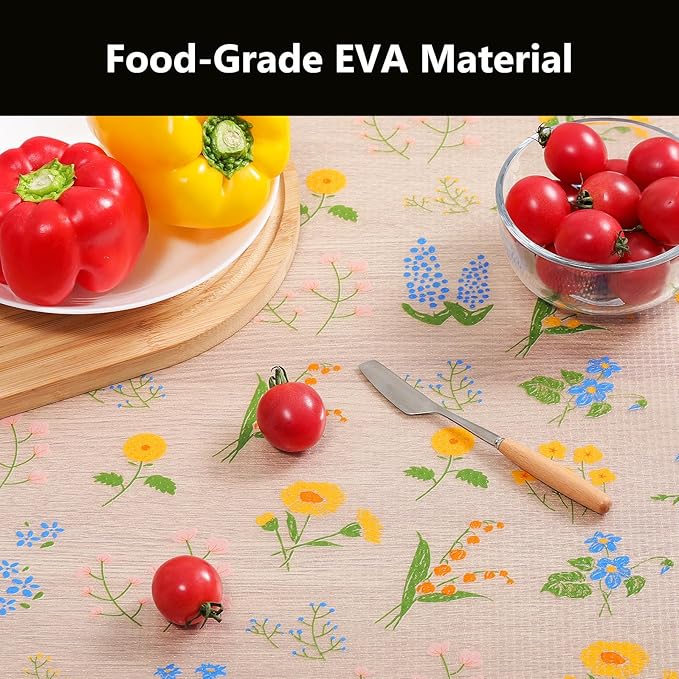INNOLITES INNOLITES Non-Slip Shelf Liner – Cabinet & Drawer Liner Non-Adhesive – Waterproof Oil-Proof – Durable EVA with Floral for Kitchen Cabinets Refrigerator – BPA-Free, Easy to Cut 17.7" x 197"