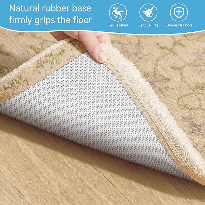 Warmstar 8x10 FT Non Slip Rug Pad,100% Waterproof Felt Rug Pad for Hardwood Floors,1/8” Thick Soft Carpet Pad with Natural Rubber Backing, Secure Grip & Floor Protection