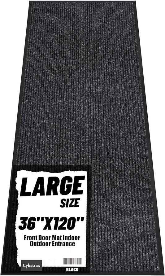 Front Door Mat Indoor Outdoor Entrance, 36" x 120" Dirt Resistant and Absorbent Door Mat, TPR Backing Non-Slip Doormats, Easy to Clean, Low Profile Welcome Floor Mat for Outside Entry
