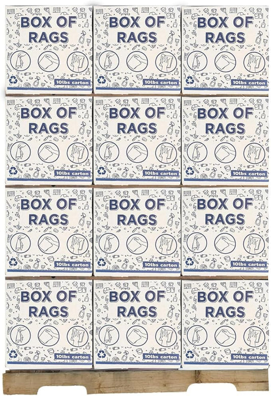 Premium White Knit (600 lbs. Pallet - 60x10 lbs. Box of Rags) Cotton T-Shirt Cloth Wiping Rags - Shop Cleaning Tshirt Cloths, Staining & Finishing Rag for Auto, Grease, Paint & Wood