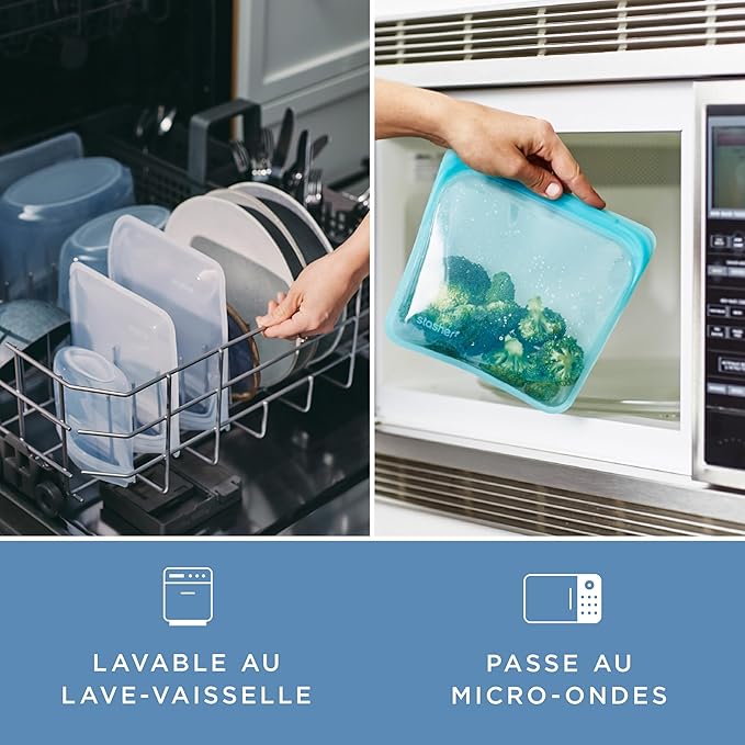 Stasher Premium Silicone Reusable Food Storage Bowl, Deep Ocean, Microwave, Sous Vide, Dishwasher, Oven and Freezer Safe, BPA Free, Leak-free, Eco-friendly, 4-Cup Bowl