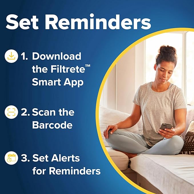 Filtrete 24x24x1 AC Furnace Air Filter, MERV 13, MPR 1900, Premium Allergen, Bacteria & Virus Filter, 3-Month Pleated 1-Inch Electrostatic Air Cleaning Filter, 6-Pack (Actual Size 23.81x23.81x0.78 in)