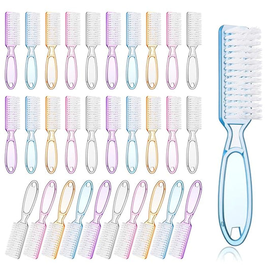 50 Pcs Handle Grip Nail Scrubber Brushes, Manicure Pedicure Cleaning Brushes for Fingernails and Toes, Multi-Purpose Cleaning Tools in 5 Colors