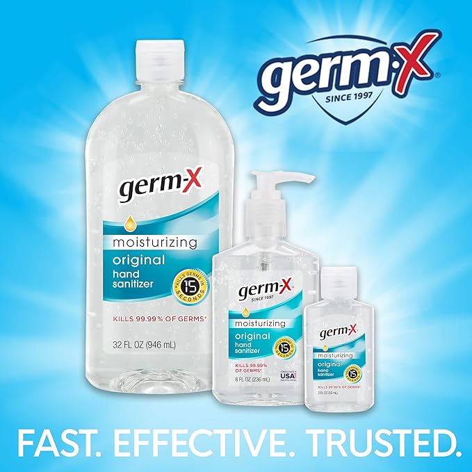 Germ-X Hand Sanitizer Spray, Non-Drying & Moisturizing with Vitamin E, Instant and No Rinse Formula, Fresh Citrus Scent, Back to School Supplies, Paraben Free, 5.5 Oz (Pack of 6)