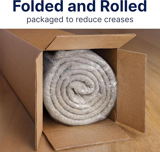 RUGPADUSA - Eco-Plush - 9'10" x 13'10" - 1/4" Thick - 100% Felt - Premium Cushioned Rug Pad - Available in 3 Thicknesses, Many Custom Sizes