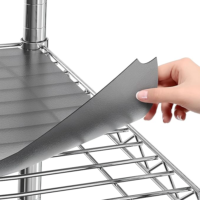 Sterling Shelf Liners for Wire Shelf System: Set of 4 in Graphite: 14 x 36 inch: Plastic Wire Shelving Mats