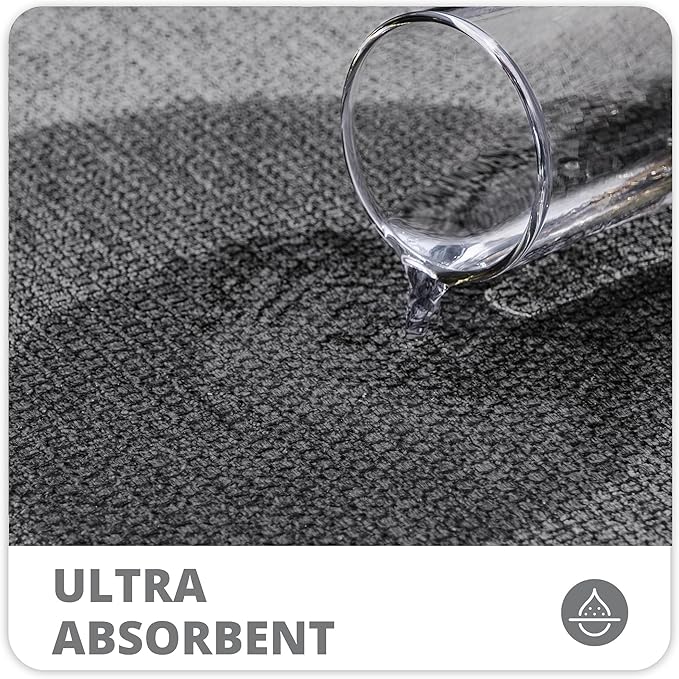 Bath Mat,Ultra Thin Bathroom Runner Rugs,Large Bath Mats for Bathroom,Quick Dry,Non-Slip,Machine Washable,Low Pile,Bath Rug,Shower Outside,Sink,Home Decor Accessories.Dark Grey,1'9"x3'11"（21x47inch）