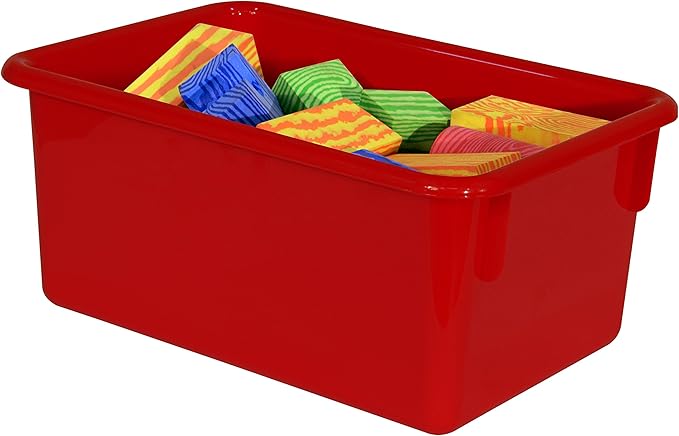 Wood Designs Cubby Storage Bin, Heavy Duty Plastic Containers for Kids Assorted Cubby Tray Set of 20