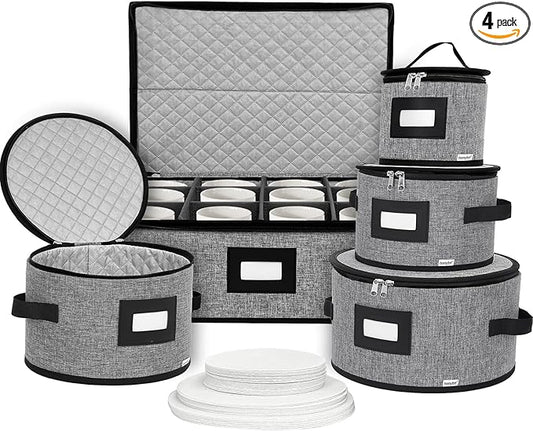 homyfort China Storage Containers, Hard Shell for Plates, Moving Boxes for Dishes, Cups, Mugs, Tableware Moving Supplies for Kitchen Organization- 5-Piece Set (5-piece set)