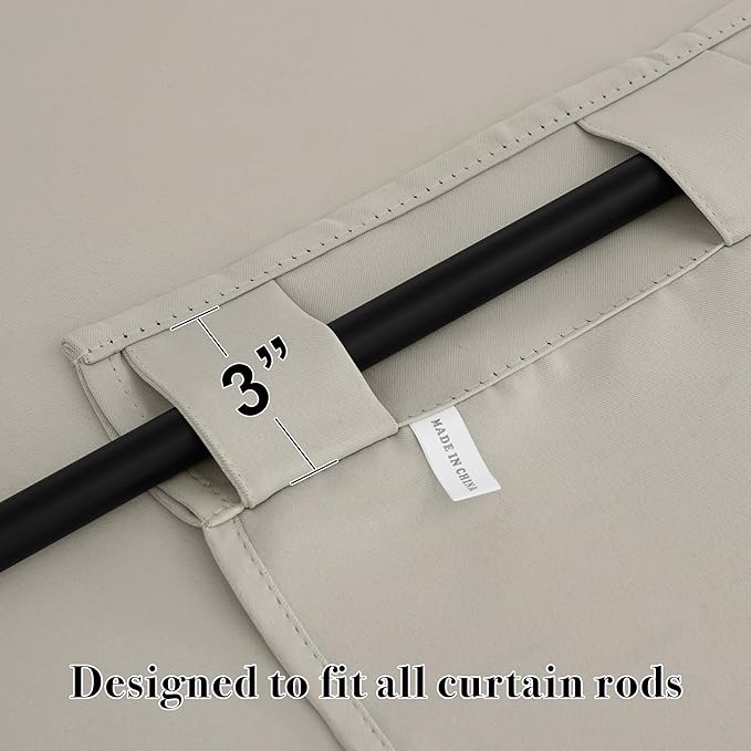 RYB HOME Blackout Curtains for Kitchen, Privacy Thermal Insulating Small Winow Curtain Shades for Classroom Bathroom Nursery Bedroom Cafe, W 34 x L 36, Natural, 2 Panels