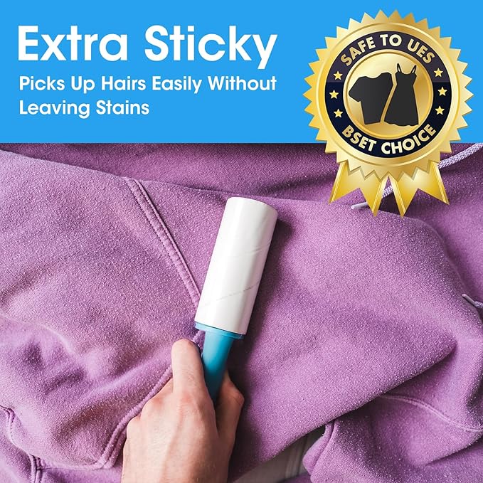 AZEN Lint Roller, Lint Rollers for Pet Hair Extra Sticky, 600 Sheets Lint Roller with 3 Upgraded Handles, 6 Roller Portable Lint Remover for Clothes, Pet Hair Remover, Lint Rollers for Clothes