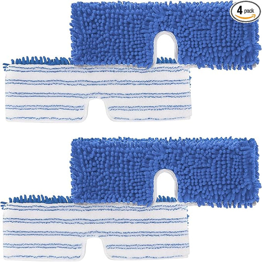 4 Pack Mop Heads Replacements Compatible with O Cedar Dual-Action Flip Mop, Microfiber Chenille Mop Pads for Wet & Dry Floor Cleaning and Scrubbing, Reusable & Washable Dust Mop Refills
