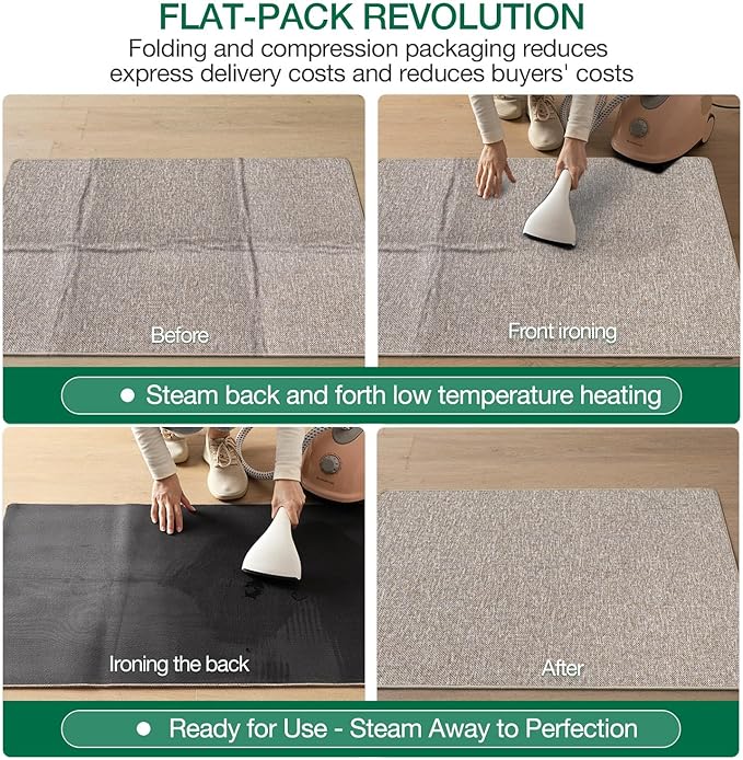 LUMI Ultra Thin Door Mat for Entryway,48"x72" Low Profile Non Slip Rubber Backing Indoor Doormat, Easy Clean Welcome Entrance Mat for Inside House, Patio, Beige