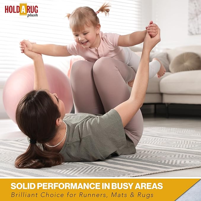 Hold-a-Rug Plush 2'6 x 10' Nonskid, Nonslip Rug Pad, Reversible Gripper, ¼ Thick, Safe for All Floors and Carpet, Keep Area Rugs Secure