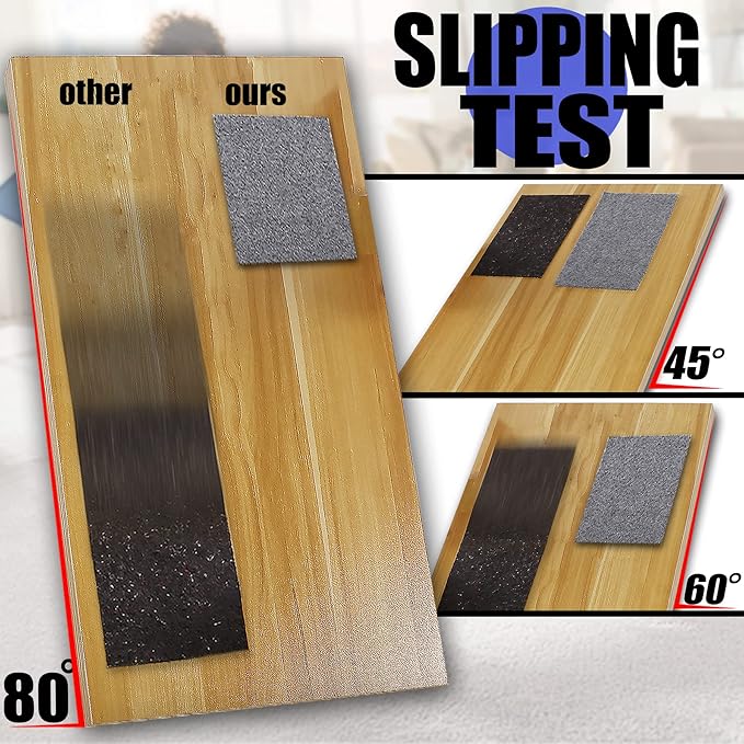 Non Slip Rug Pad Grippers - 5x8, 1/4" Thick, Felt + Rubber Double Layers Area Carpet Mat Tap, Provides Protection and Cushioning for Hardwood or Tile Floors