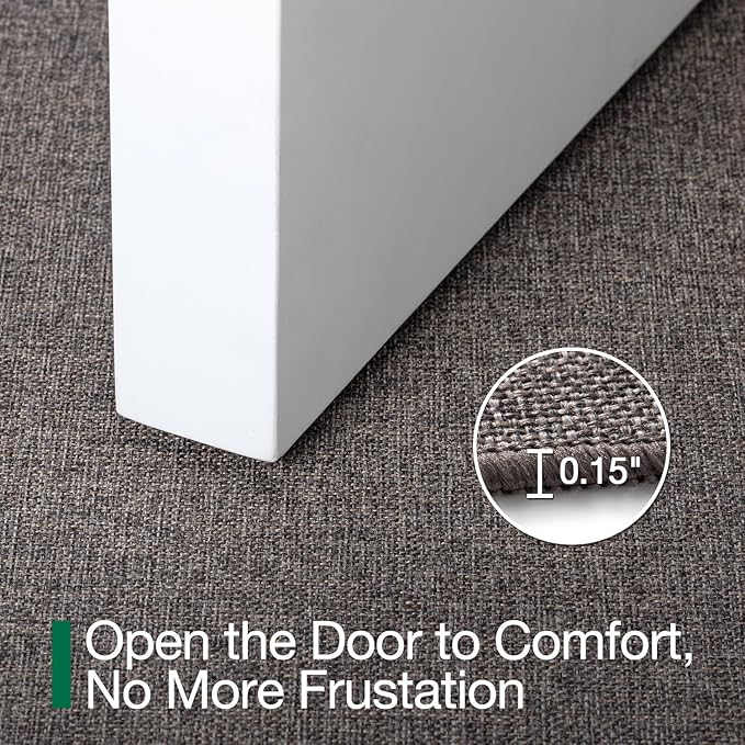 LUMI Ultra Thin Door Mat for Entryway, 24"x36" Low Profile Non Slip Rubber Backing Indoor Doormat, Easy Clean Welcome Entrance Mat for Inside House, Patio, Brown