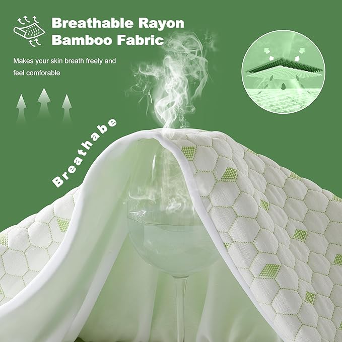 Waterproof Mattress Protector, King Size Mattress Pad Fitted 6"-18" Deep Pocket, 3D Air Fabric Breathable Bed Mattress Cover Noiseless Washable for Home, Bedroom, Hotel