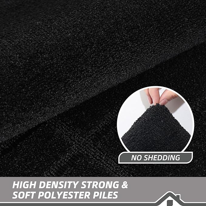 BEQHAUSE Door Mat 24" x 60", Non-Slip Door Mats Indoor Entryway Rugs Washable Low-Profile Absorbent and Stain Resist Floor Mats, Dog Door Mat for Front Back Door, Muddy Wet Shoes & Paws, Black