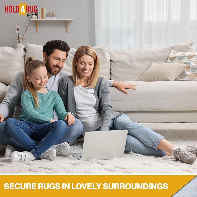 Hold-a-Rug Plush 2' Round Nonskid, Nonslip Rug Pad, Reversible Gripper, ¼ Thick, Safe for All Floors and Carpet, Keep Area Rugs Secure