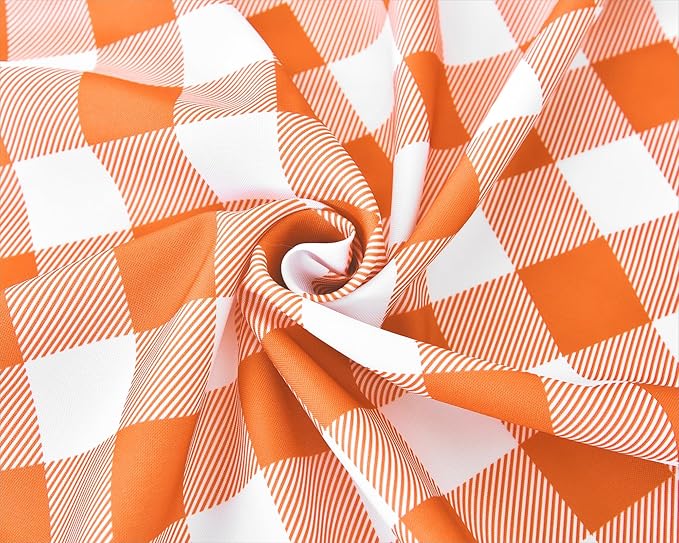 Waterproof Plaid Tablecloth Fabric - Round 58 Inch Classic Gingham Checker Table Cloth for Indoor/Outdoor Use - Buffalo Table Cover for Picnics, BBQs, and Parties