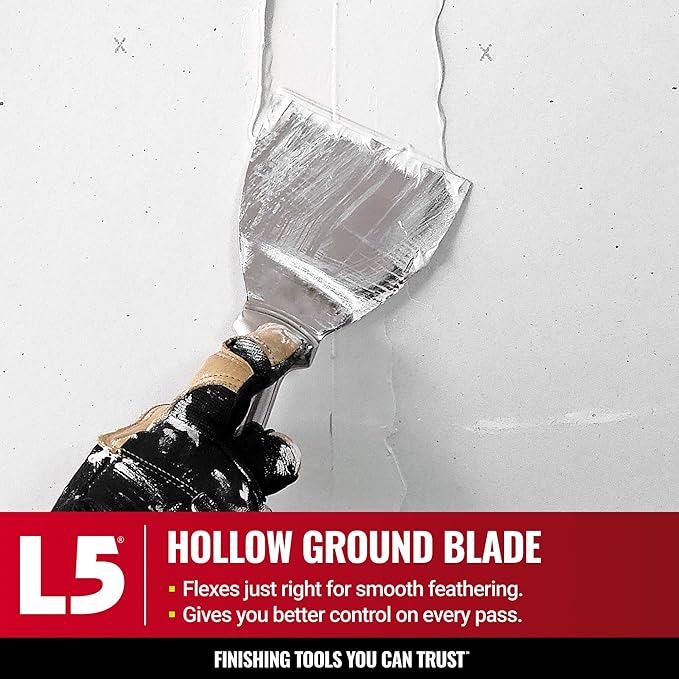 4" All Stainless Steel Joint Knife - LEVEL5 | Professional Grade Putty Blade, Premium Polished All-Metal, Precision Ground Edge, Ergonomic, Corrosion Resistant | 5-404