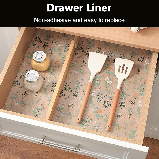INNOLITES Shelf Liners for Kitchen Cabinets – Drawer Liner Waterproof & Oil-Proof, Non-Adhesive EVA Mat – Durable & Washable – for Shelves, Cupboard, Dresser 23.6" x 236"