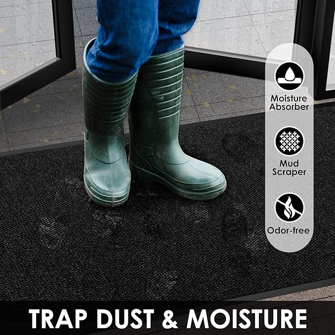 3′ x 42′ Front Door Mat Indoor Outdoor Entrance, Commercial Floor Mat Heavy Duty Dirt Trapper Entryway Doormat, Custom Size Non Slip Rubber Backing Welcome mat, Door Mat for High Traffic Area