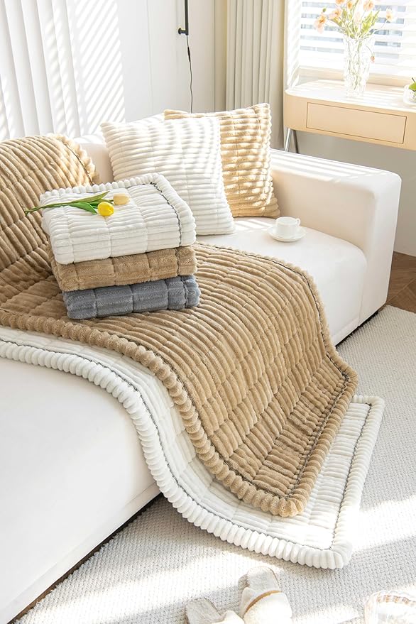 OTOB Couch Cover for Dogs Washable, Non Slip Funny Pet Couch Covers Sofa Slipcovers Cushion Mat, Plush Soft Cozy Pet Friendly Furniture Protector, All Seasons (Coffee, 23.6" x 47.2")
